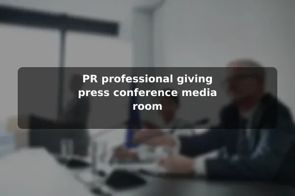 PR professional giving press conference media room